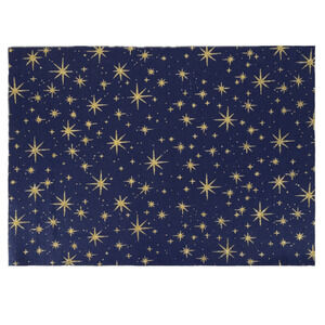 Gold Star Night Blue Pattern Felt Sheet 16x12 Craft Glitter Sewing Set of 4